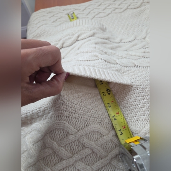 NEW Massimo Dutti Wool Angora Cashmere Poncho Cape sz S Fisherman Cable Kangaroo - Picture 9 of 12